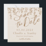 Hanging Blommigts Foliage Warm Romantic Boho Earth Spara Datumet<br><div class="desc">Fånga naturens skönhet med våra Blommigtar Foliage Save Date. Den här boho-inspirerade designen ger trendig och romantisk beröring till alla tillfälle. Fintliga trädgårdar med exekutiva hängande blommor och löv skapar en känsla av moderna lyxvibes, samtidigt som man bibehåller ett minimalt och klassiskt estetiskt. Med drömromantiska och varma toner sätter vår...</div>