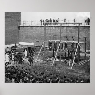 Hanging Bodies of Lincoln Conspirators, 1865 Poster
