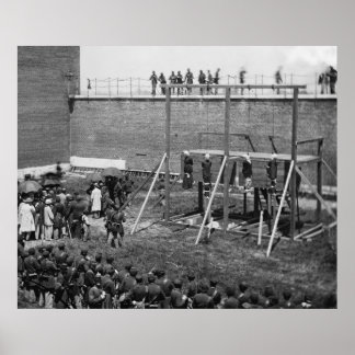 Hanging Bodies of Lincoln Conspirators, 1865 Poster