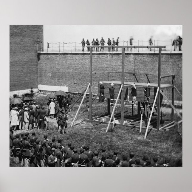 Hanging Bodies of Lincoln Conspirators, 1865 Poster (Framsidan)