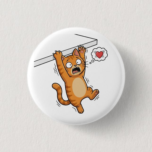 Hanging Cat Panic Button Knapp (Framsida)