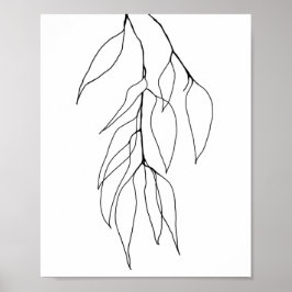 Hanging Eucalyptus Minimalist Botanical Line Art Poster