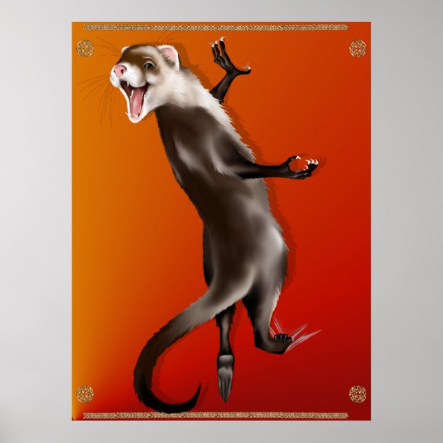 Hanging Ferret Poster (Framsidan)