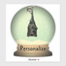 Hanging fladdermus snö globe black vintage gothic