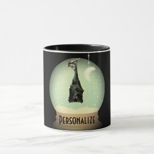 Hanging fladdermus snö globe black vintage gothic mugg