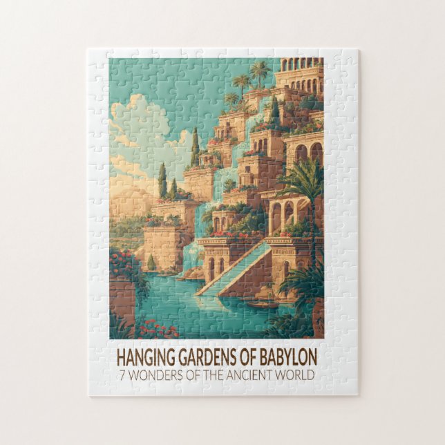 Hanging Gardens of Babylon 7 Wonders of the World Pussel (Vertikal)