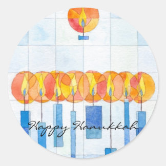 Hanging Hanukkah Candles Runt Klistermärke