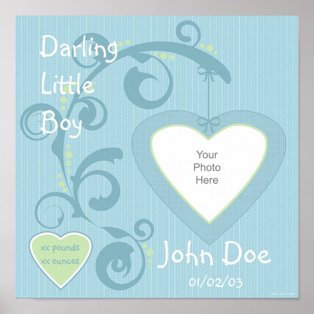 Hanging Heart Boy Scrapbook Page Poster (Framsidan)