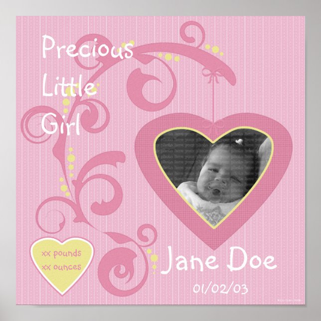 Hanging Heart Girl Scrapbook Page Poster (Framsidan)