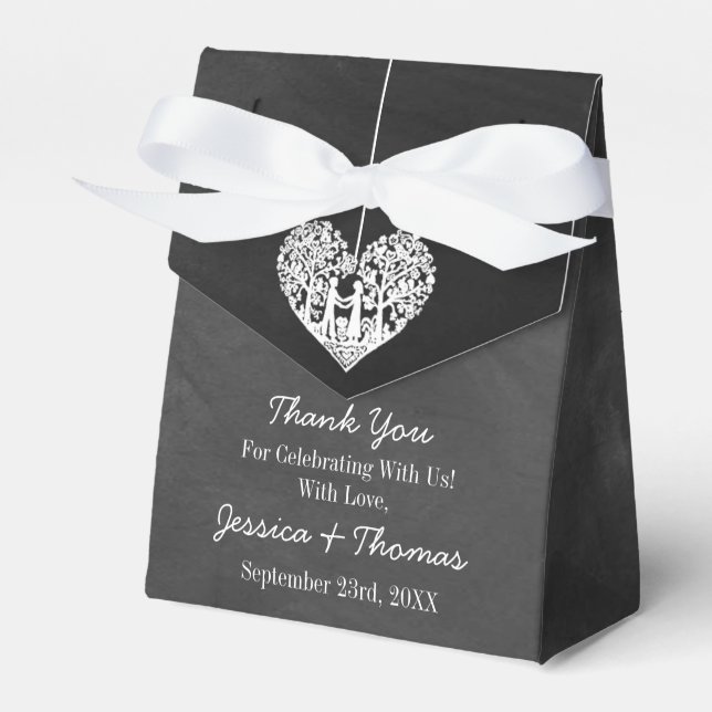 Hanging Heart Träd Chalkboard Bröllop Collection Presentaskar (Framsidan Sidan)