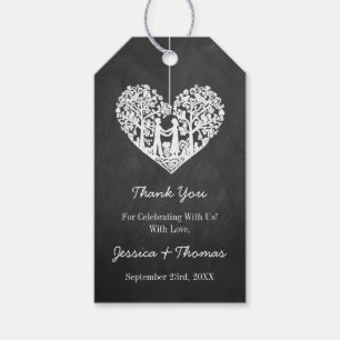 Hanging Heart Träd Chalkboard Bröllop Collection Presentetikett