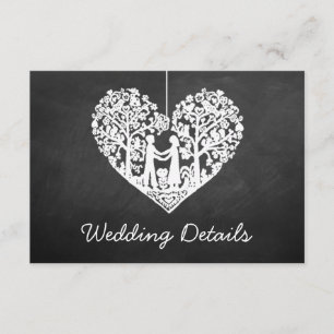 Hanging Heart Träd Chalkboard Bröllop Collection Tilläggskort