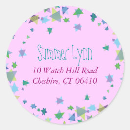 HANGING HEBREW BREV Baby Naming Returadress Runt Klistermärke