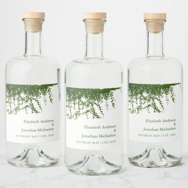 Hanging Ivy Greenery Bröllop Spritflaskor Etikett (Flaskor)