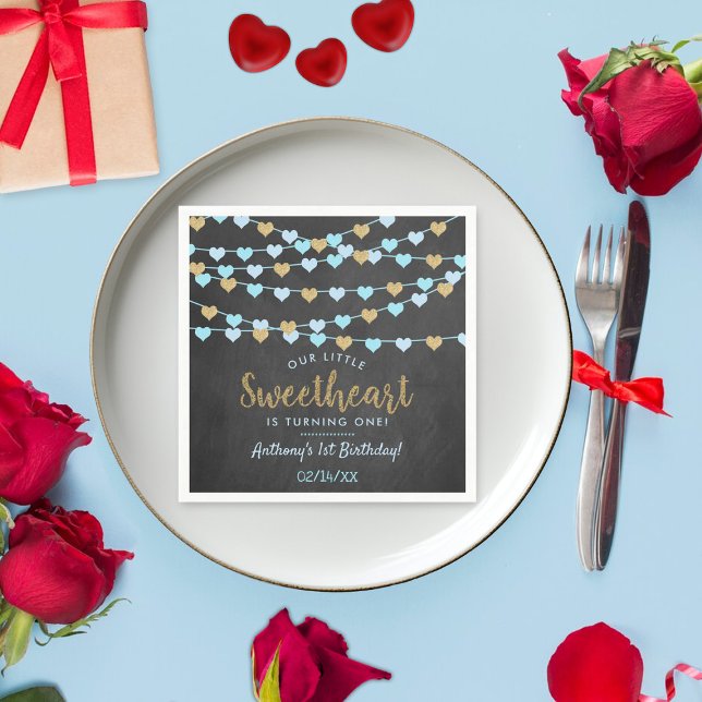 Hanging Kärlek Hearts Little Baby Birthday Pappersservett (Skapare uppladdad)