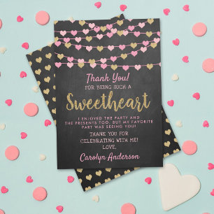 Hanging Kärlek Hearts Little Baby Birthday Tack Kort