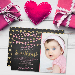 Hanging Kärlek Hearts Little Baby Birthday Tack Kort