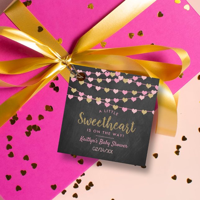 Hanging Kärlek Hearts Little Baby Shower Gåvor Etiketter (Skapare uppladdad)