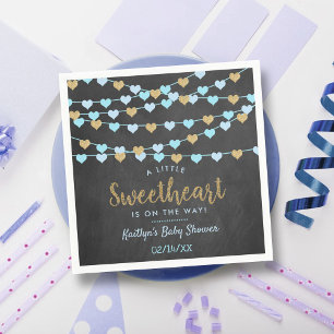 Hanging Kärlek Hearts Little Baby Shower Pappersservett