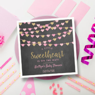 Hanging Kärlek Hearts Little Baby Shower Pappersservett