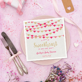 Hanging Kärlek Hearts Little Baby Shower Pappersservett