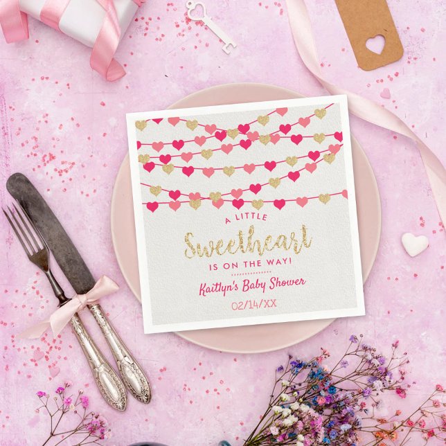 Hanging Kärlek Hearts Little Baby Shower Pappersservett (Skapare uppladdad)