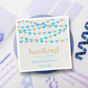 Hanging Kärlek Hearts Little Baby Shower Pappersservett