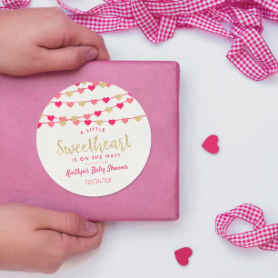 Hanging Kärlek Hearts Little Baby Shower Runt Klistermärke