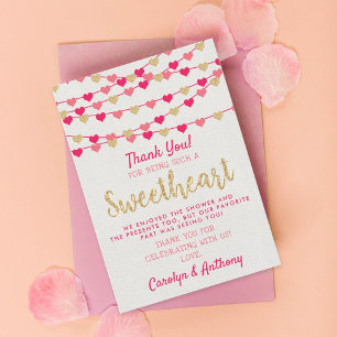 Hanging Kärlek Hearts Little Baby Shower Tack Kort