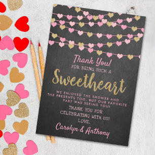 Hanging Kärlek Hearts Little Baby Shower Tack Kort