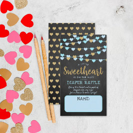 Hanging Kärlek Hearts Little Baby Shower Tilläggskort