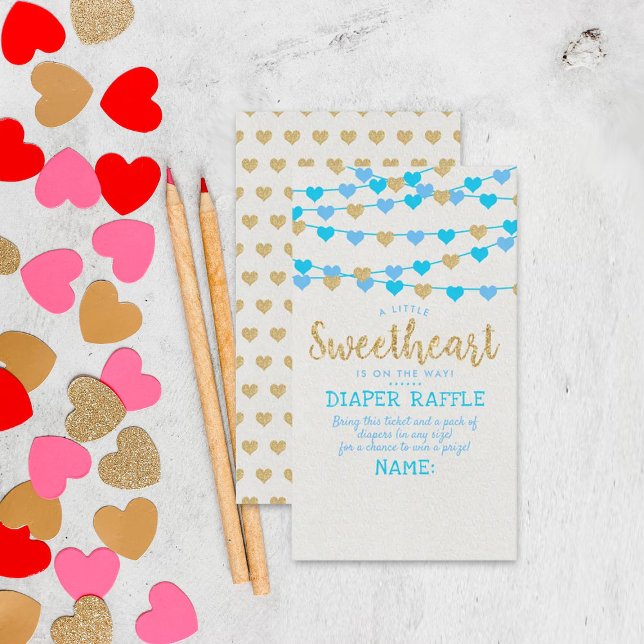 Hanging Kärlek Hearts Little Baby Shower Tilläggskort (Skapare uppladdad)