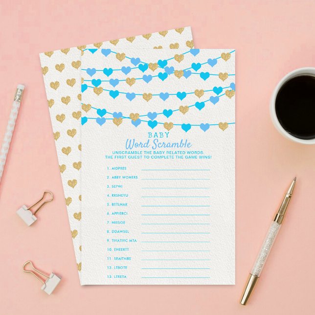 Hanging Love Hearts Baby Shower Word Scramble Game (Skapare uppladdad)