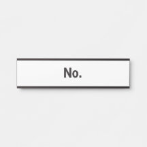 Hanging Name Plate: No.