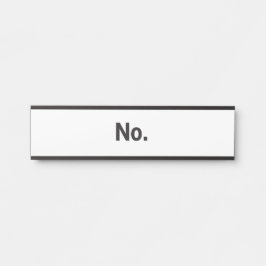 Hanging Name Plate: No.