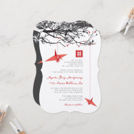 Hanging Origami Papper Cranes & Kärlek Quote Bröll Inbjudningar