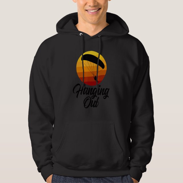 Hanging Out Retro   Women Paraglider Adventure Hoodie (Framsida)