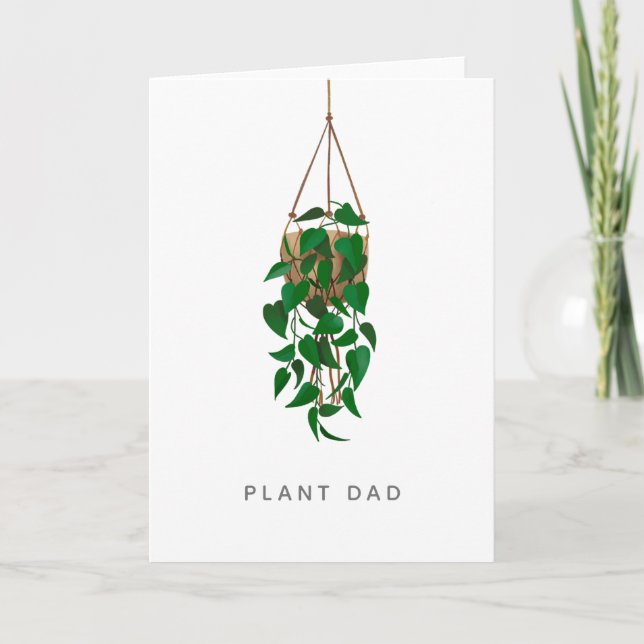 Hanging Plant Pappa Card Kort (Framsida)