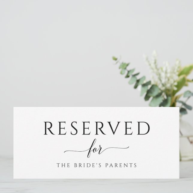 Hanging Reserved Romantic Calligraphy Bröllop Sign Inbjudningar (Stående Fram)