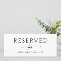 Hanging Reserved Romantic Calligraphy Bröllop Sign
