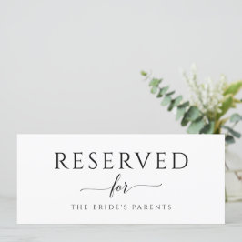 Hanging Reserved Romantic Calligraphy Bröllop Sign Inbjudningar