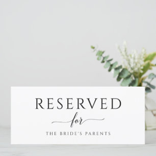 Hanging Reserved Romantic Calligraphy Bröllop Sign Inbjudningar