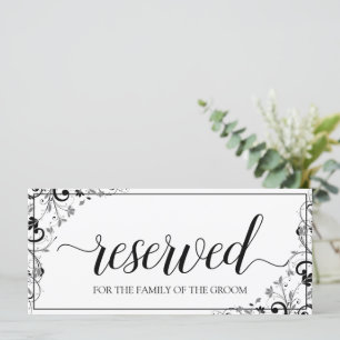 Hanging Reserved Sign Chic Bouquet (Svart och Gr