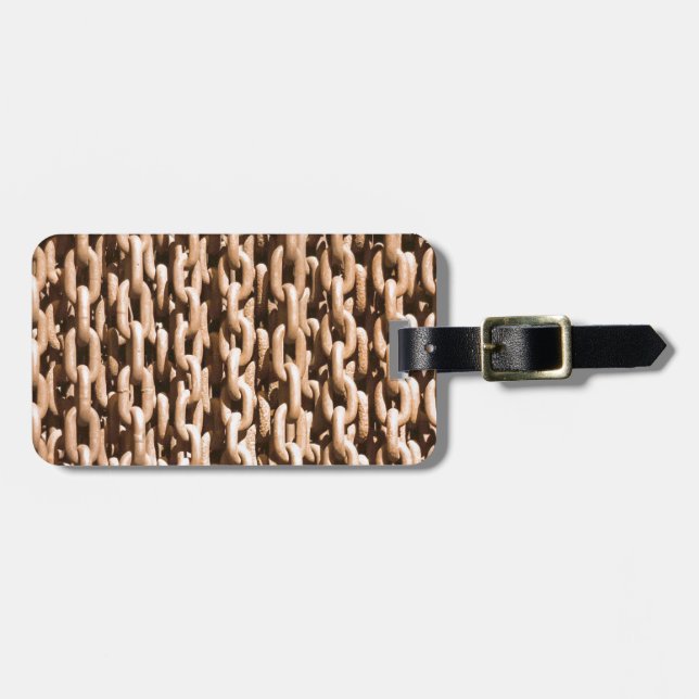 Hanging Rusted Järn chain Luggage Tag Bagagebricka (Horisontell Framsida)