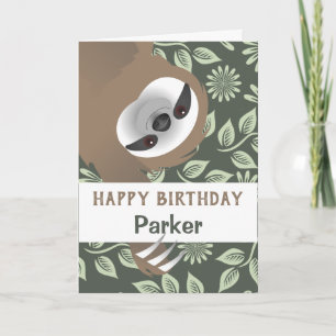 Hanging Sloth Grattis på födelsedagen Card Kort