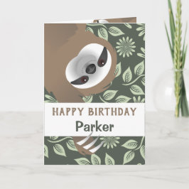 Hanging Sloth Grattis på födelsedagen Card Kort