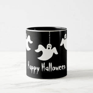Hanging Spöken Halloween Mugg, Black Två-Tonad Mugg