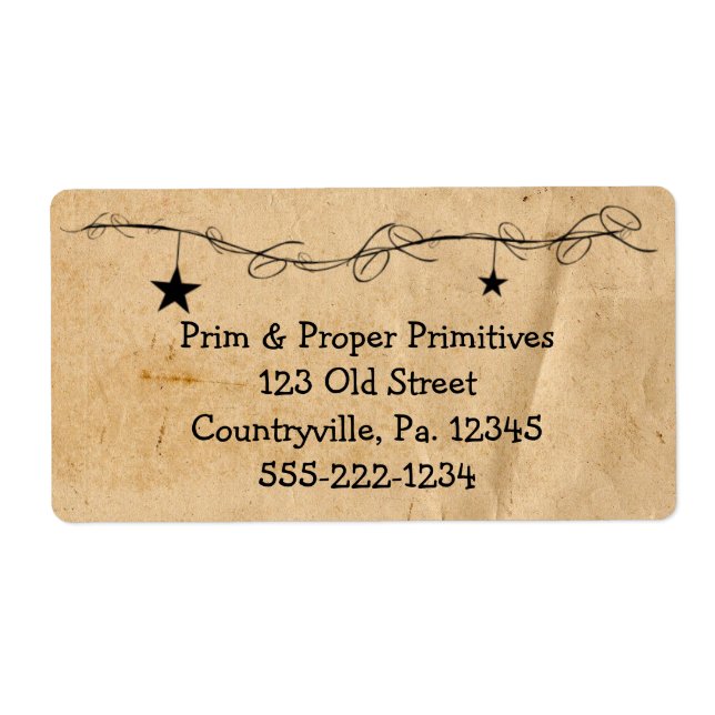 Hanging Stars Business Label Fraktsedel (Framsidan)