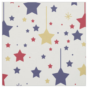 Hanging Stars Red Blue Silver Guld Tyg