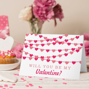 Hanging String Kärlek Heart Glad Alla hjärtans dag Helgkort